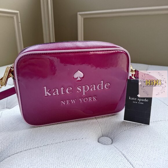 Kate Spade Oh Snap Mini Camera Bag Dark Raspberry Multi KJ054 - Picture 10 of 11